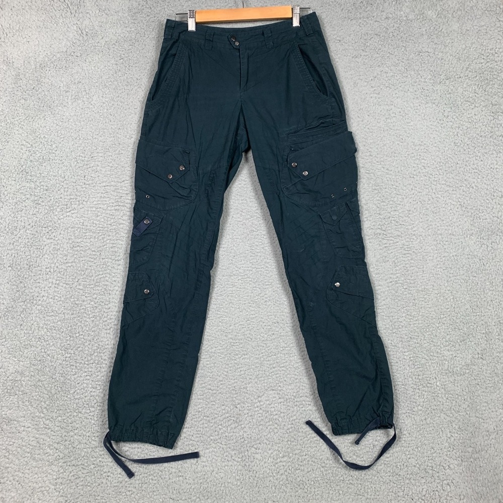 RLX Ralph Lauren Cargo Pant Womens 4 Faded Black Label Multi Pocket Cotton Twill